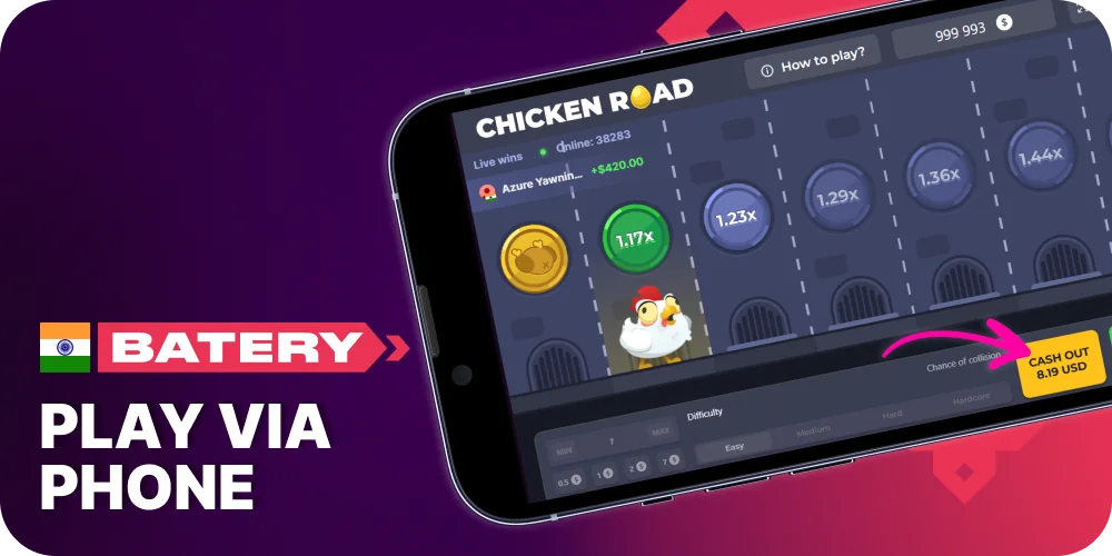 Play Chicken Road using your Phone - Batery India