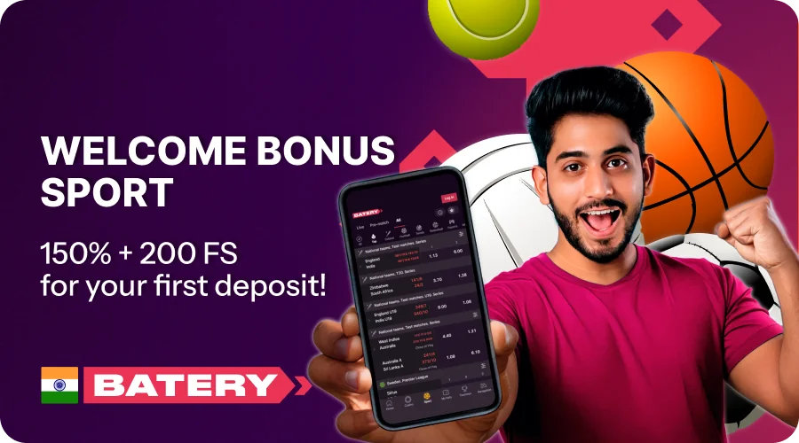 Welcome Bonus for indian bettors at Batery